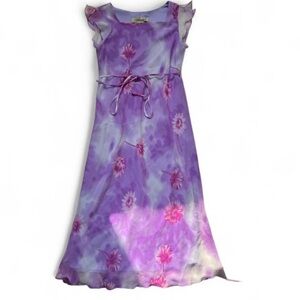 Jonathan Martin Deadstock Purple Floral Fairy Core Midi Dress NWT 90’s Size 14